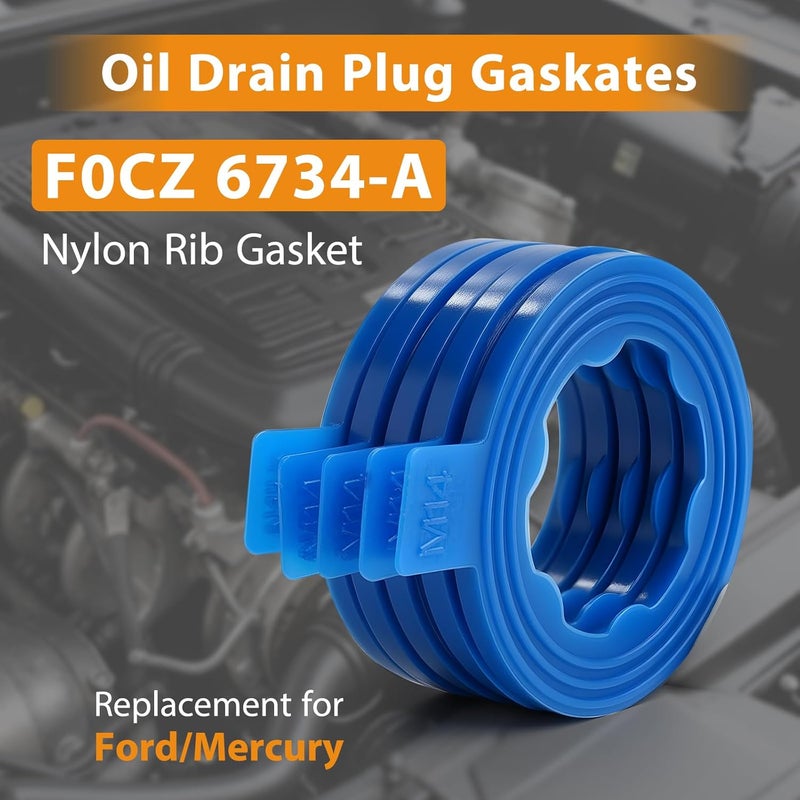 DEEFILL 50 PCS Nylon Rib Drain Plug Gasket, Fits M14, 1/2Do Replace 097-118, 66303, F0CZ6734A - Image 3